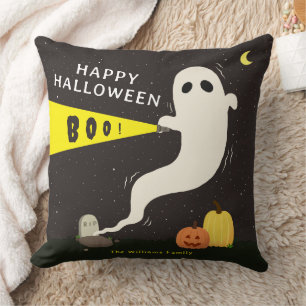 Coussin Fantôme Mignon et Effrayant Halloween Personnalisé