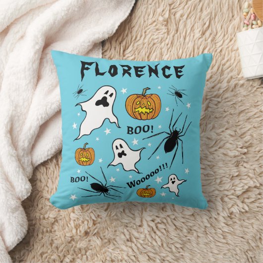 Coussin Fantômes, Citrouilles et araignée d'Halloween pers (Couverture)