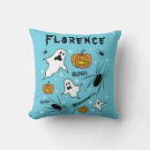 Coussin Fantômes, Citrouilles et araignée d'Halloween pers (Recto)