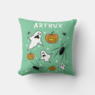 Coussin Fantômes, Citrouilles et araignée d'Halloween pers