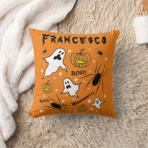 Coussin Fantômes, Citrouilles et araignée d'Halloween pers