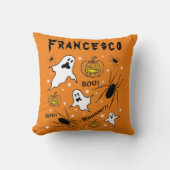Coussin Fantômes, Citrouilles et araignée d'Halloween pers (Recto)
