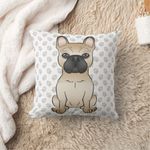 Coussin Faon avec bouledogue français à masque noir Chien