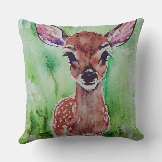 Coussin faon bébé à l'aquarelle (Verso)