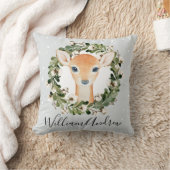 Coussin Faon floral botanique de guirlande de cerfs (Couverture)