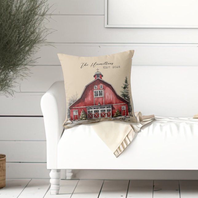 Coussin Farmhouse Country Christmas Custom (Créateur téléchargé)