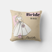 Coussin Fashion Bride Neutral Bride Date Nom (Recto)