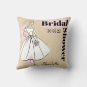 Coussin Fashion Bride Neutral Fête des mariées lancer orei (Verso)