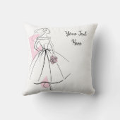 Coussin Fashion Bride rose Texte (Verso)