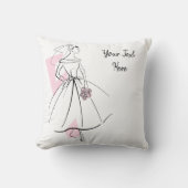 Coussin Fashion Bride rose Texte (Recto)