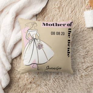 Coussin Fashion Mariée Neutre Mère de la mariée rose retou
