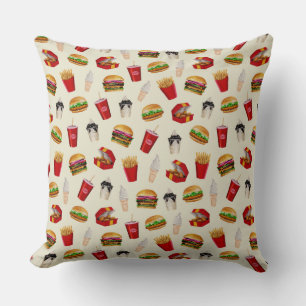 Coussin Fast Food Burgers, Fries, Sundaes