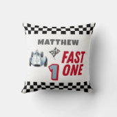 Coussin Fast One 1st birthday Boy Racing Car (Verso)