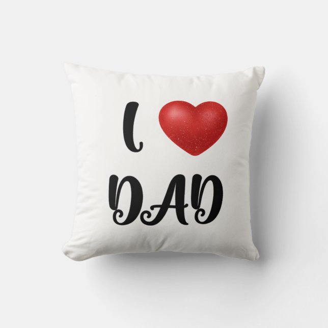 Coussin Father's Day I Love Dad Heart Explosion Gift  (Recto)