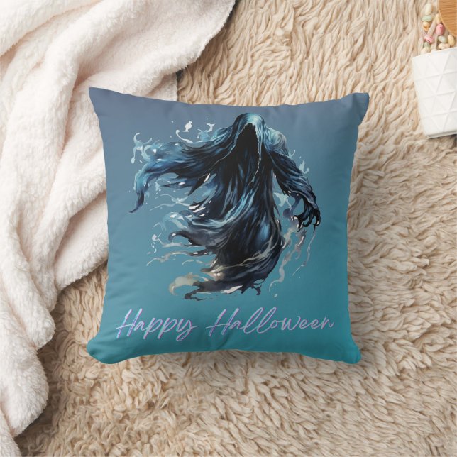 Coussin Faucheur bleu et noir Joy Halloween (Couverture)