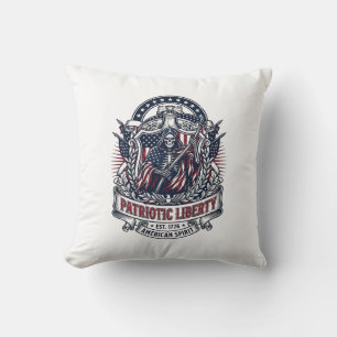 Coussin Faucheuse de la Liberté Patriotique Squelette de P