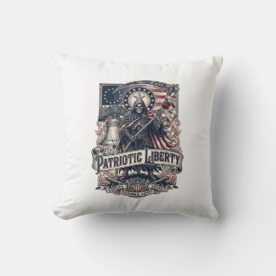 Coussin Faucheuse de Liberté Patriotique Squelette de Patr