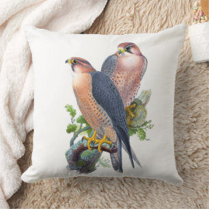 Coussin Faucon Pèlerin Art Vintage