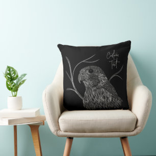 Coussin Faucon pèlerin dans les branches de l'arbre avec é