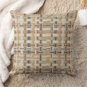 Coussin Fausse toile de jute géométrique tissage Pat#3 ID1 (Couverture)