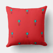 Coussin Fauteuil bleu fleur rouge foncé (Verso)