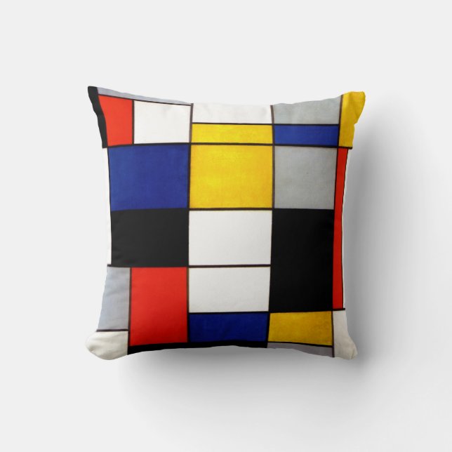 Coussin Fauvisme de style prin Mondrian (Recto)