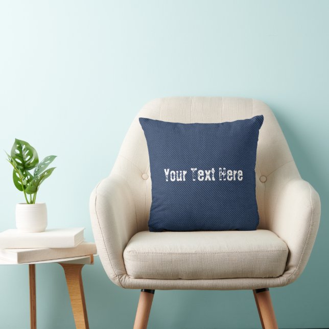 Coussin Faux Blue Jeans Jeter l'oreiller avec texte person (Chaise)