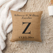 Coussin Faux Burlap Jute Linen Look Mariage (Couverture)