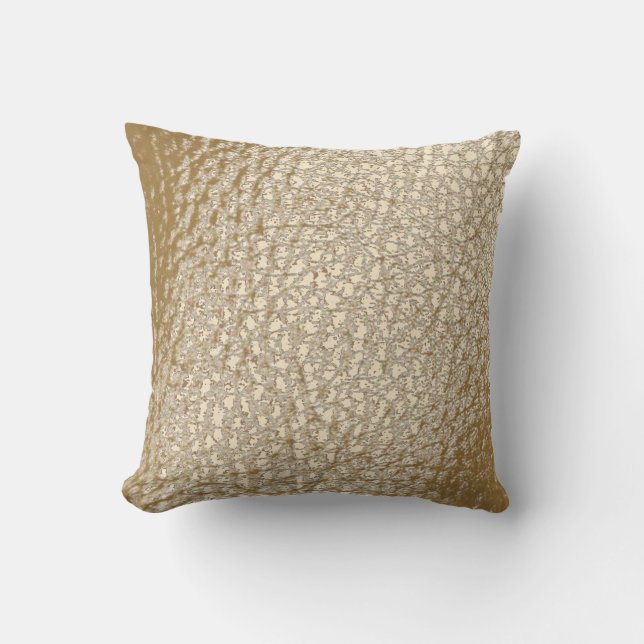 Coussin Faux Cuir Champagne Design Jeu d'Oreiller (Recto)