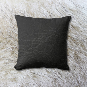 Coussin Faux cuir   noir