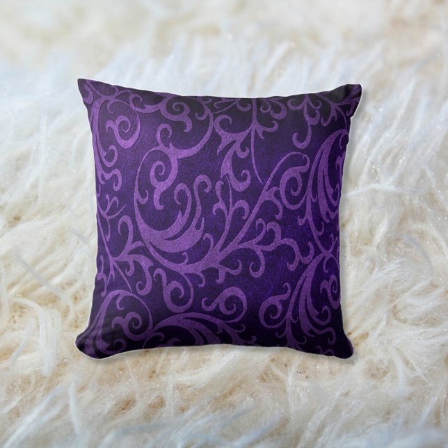 Coussin Faux Embossé Violet Cuir Violet Épersion violette (Créateur téléchargé)