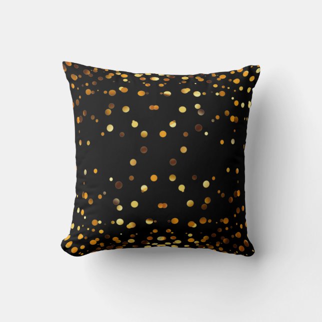 Coussin Faux Gold Foil Confetti Élégantes éperelles (Recto)