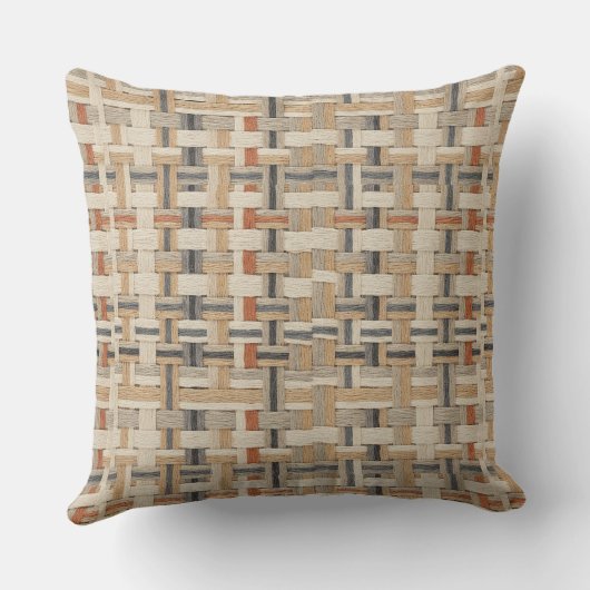 Coussin Faux Grasscloth Geometric Weave Pat#3 ID1271 (Verso)