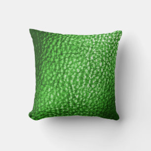 Coussin Faux Lime Vert Métal Cuir-Solide