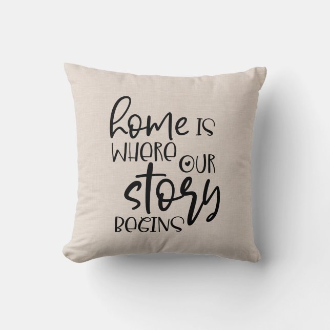 Coussin Faux lin maison (Recto)