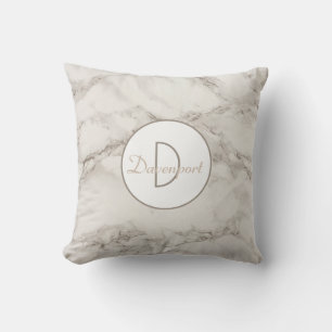 Coussin Faux Marble Alabaster Taupe Personnalisé Moderne