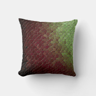 Coussin Faux Mosaic Bourgogne Vert teinte