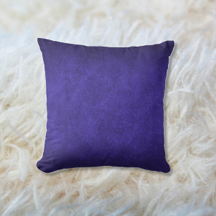 Coussin Faux Old Leather Royal Purple