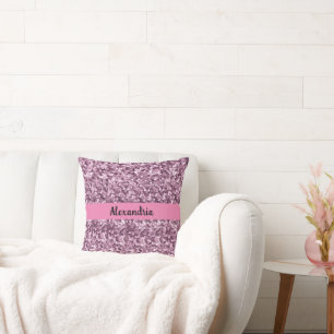 Coussin Faux Parties scintillant Look rose Personnalisé Fe