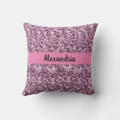 Coussin Faux Parties scintillant Look rose Personnalisé Fe (Verso)