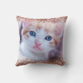 Coussin Faux Rose Gold Parties scintillant brossé Métal Fo (Verso)