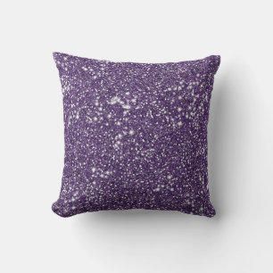 Coussin Faux Texture Violet Pailleté