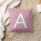 Coussin Faux Velvet Blush rose Monogramme Accent initial (Couverture)