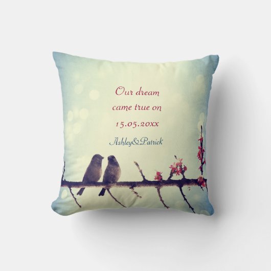 Coussin Faveur l'épousant de l'histoire 2 d'inséparables (Recto)