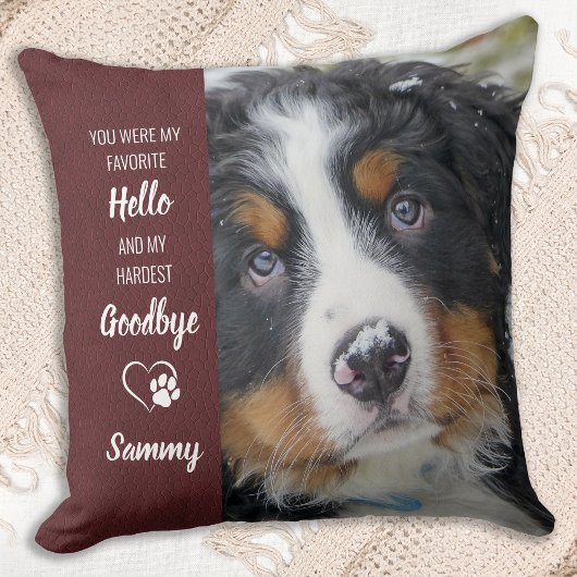 Coussin Favori Bonjour Hardest Adieu personnalisé Dog Memo