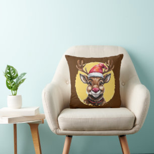 Coussin Favoris de Noël animal amusant - Rindeer 1