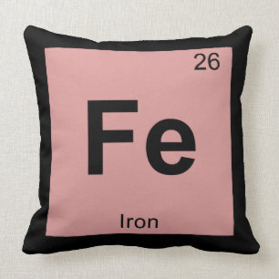 Coussin Fe - Chimie du fer Élément de symbole de table p