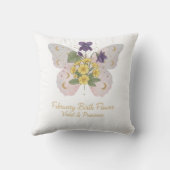 Coussin February Birth Flower Decorative Pillow (Verso)
