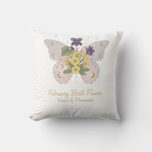 Coussin February Birth Flower Decorative Pillow (Recto)