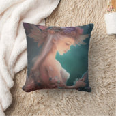 Coussin Fée Dans Le Jardin Lune Aquarelle (Couverture)